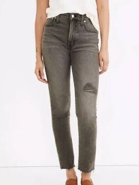 NEW Madewell The Perfect Vintage Jean Distressed Black/Gray 27P